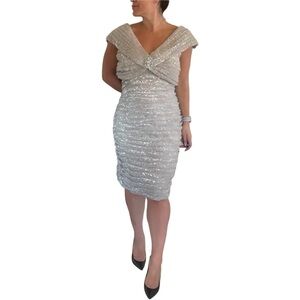 Jovani Cocktail Dress Silver